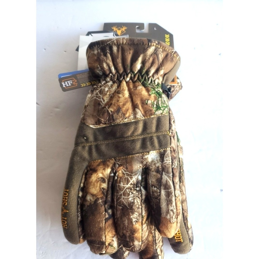 Hot Shot Mens Camo Defender Gloves Lg 3M Waterproof Outdoor Hunting Camouflage